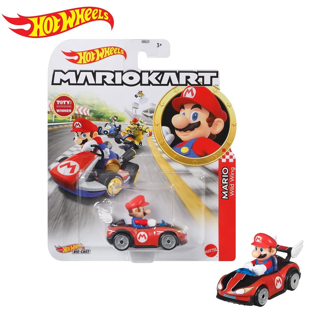 Hot Wheels Mario Kart Mario with Wild Wing Racer
