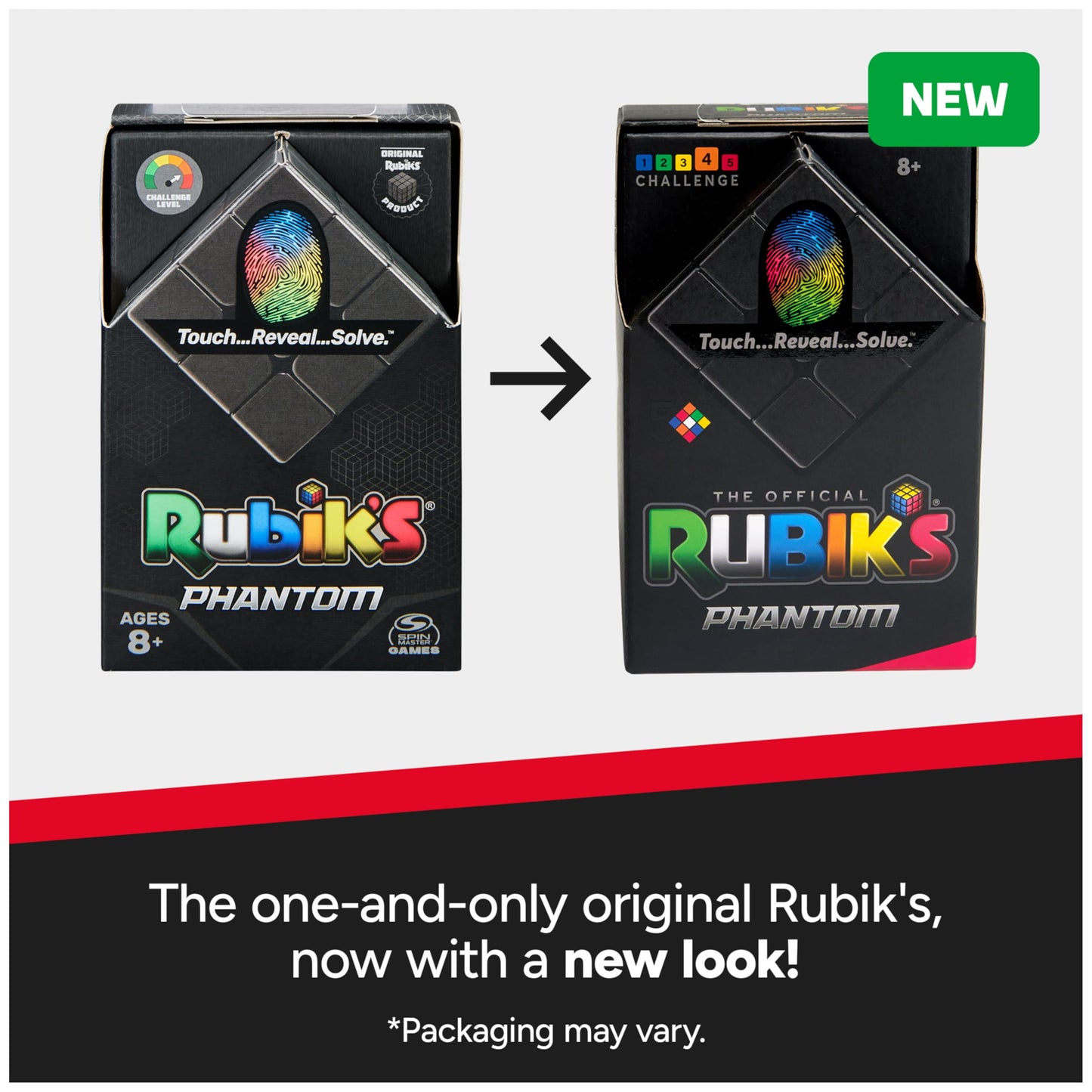 Rubik’s Cube, Phantom, 3x3 Cube Advanced Color-Changing Problem-Solving Brain Teaser, Classic Color-Matching Puzzle, Fidget Toy, Sensory Puzzle, for Adults, Teens, Kids Ages 8 & Up