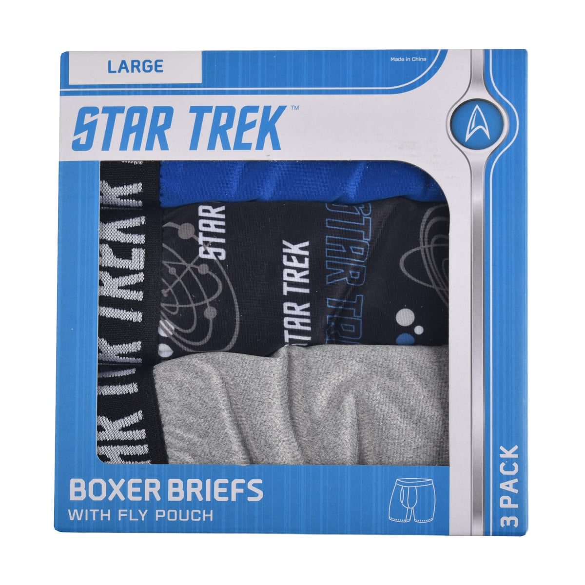 Star Trek Men's 3-Pack Comfort Boxer Brief, Small