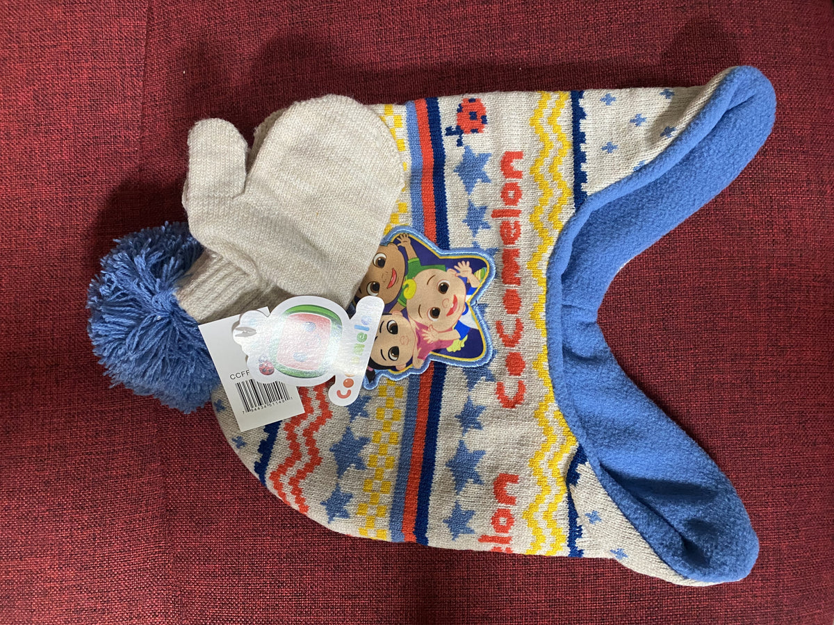 Cocomelon Winter Hat and Mitten Color and Stars
