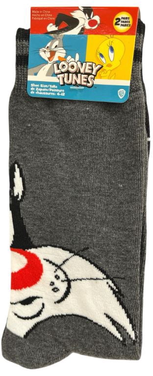 Looney Tunes Sylvester Crew Socks, 2-Pair Pack