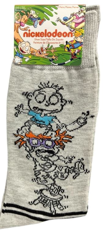 Nickelodeon Rugrats Tommy, Chuckie and Angelica Crew Socks, 2-Pair Pack