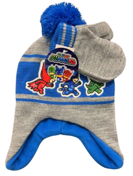 PJ Masks Winter Hat and Mittens Set with Ear Flaps and Pom