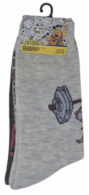 The Flintstones Men's Crew Socks with Character Graphics, 2-Pair Pack