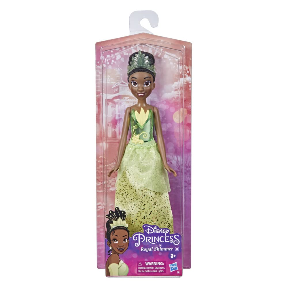 Disney Princess Royal Shimmer Tiana Doll, Fashion Doll with Skirt and Accessories, Toy for Kids Ages 3 and Up