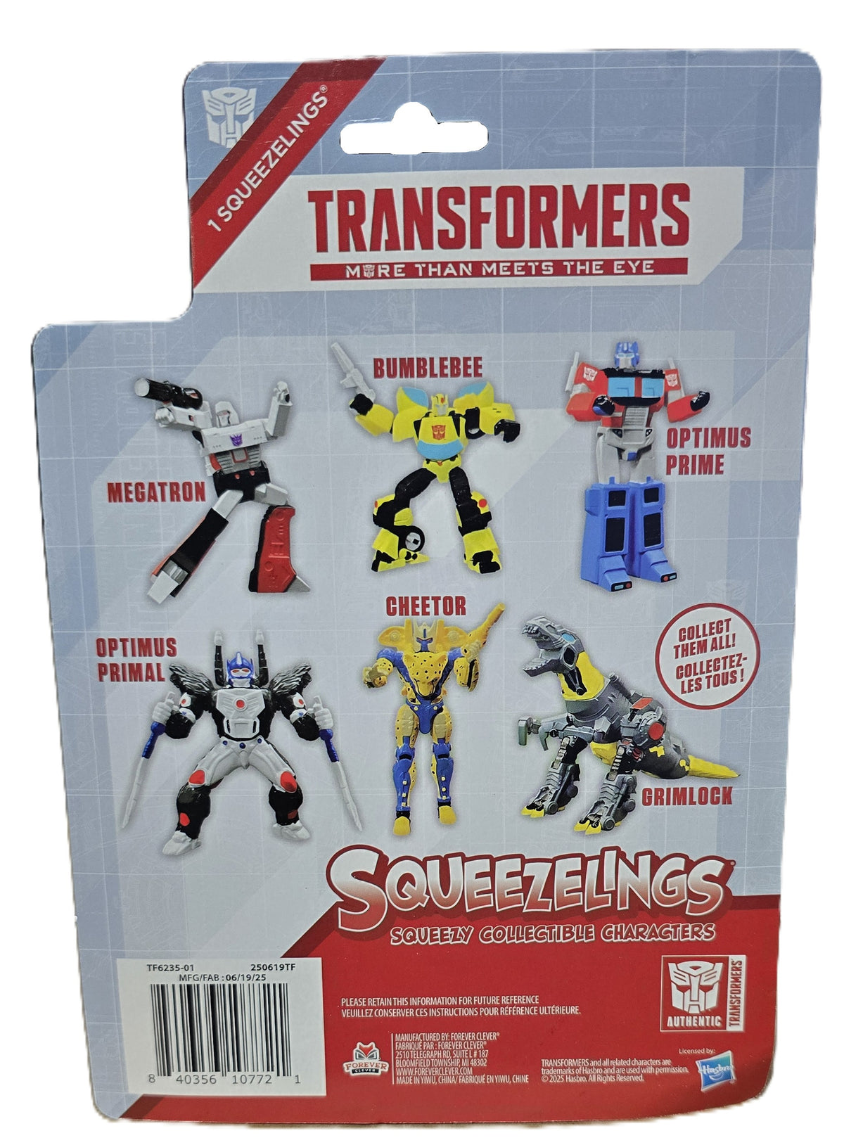 Transformers Optimus Prime Squeezelings Collectible Toy