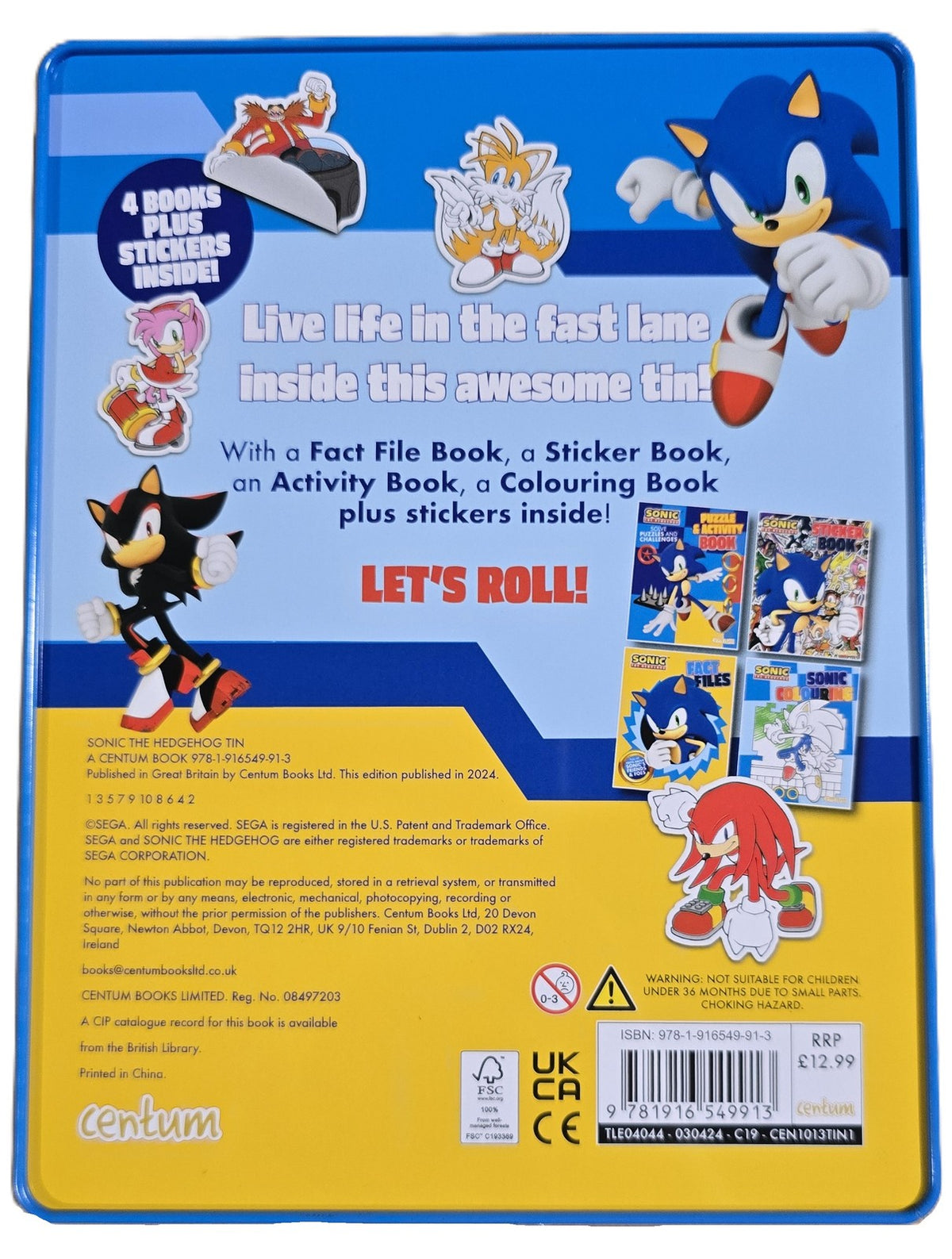 Sonic the Hedgehog Tin with Fact Files, Sticker Book, Activity Book