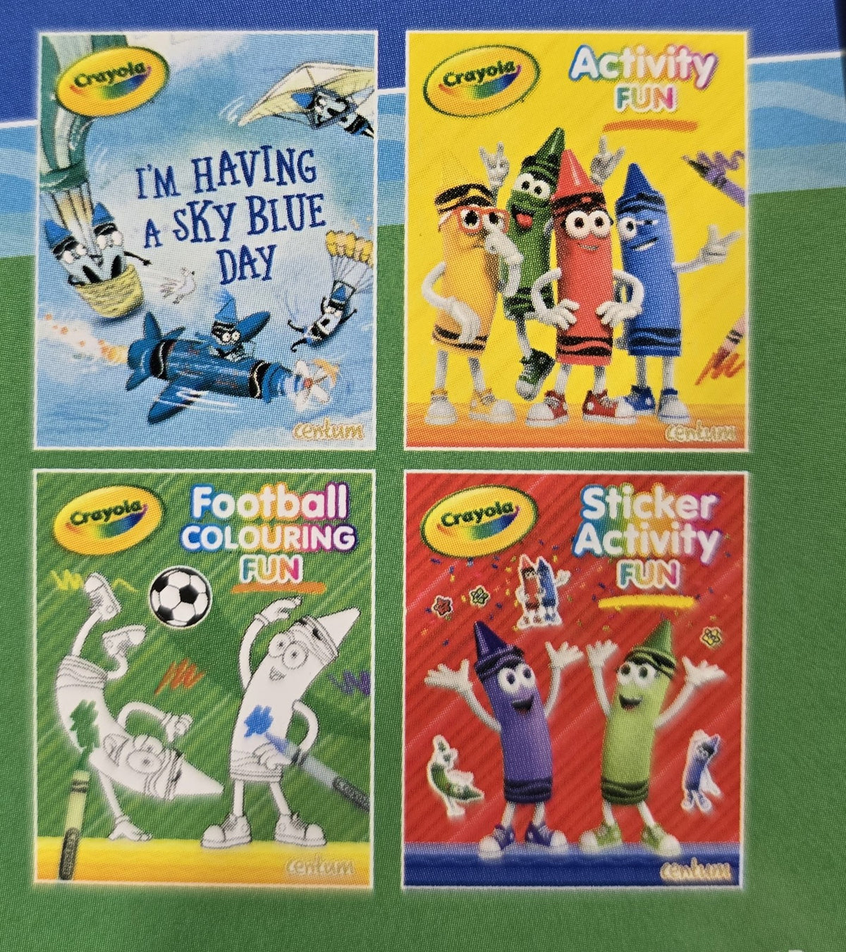 Centum Books Crayola Tin with 4 Activity and Coloring Books Plus Stickers