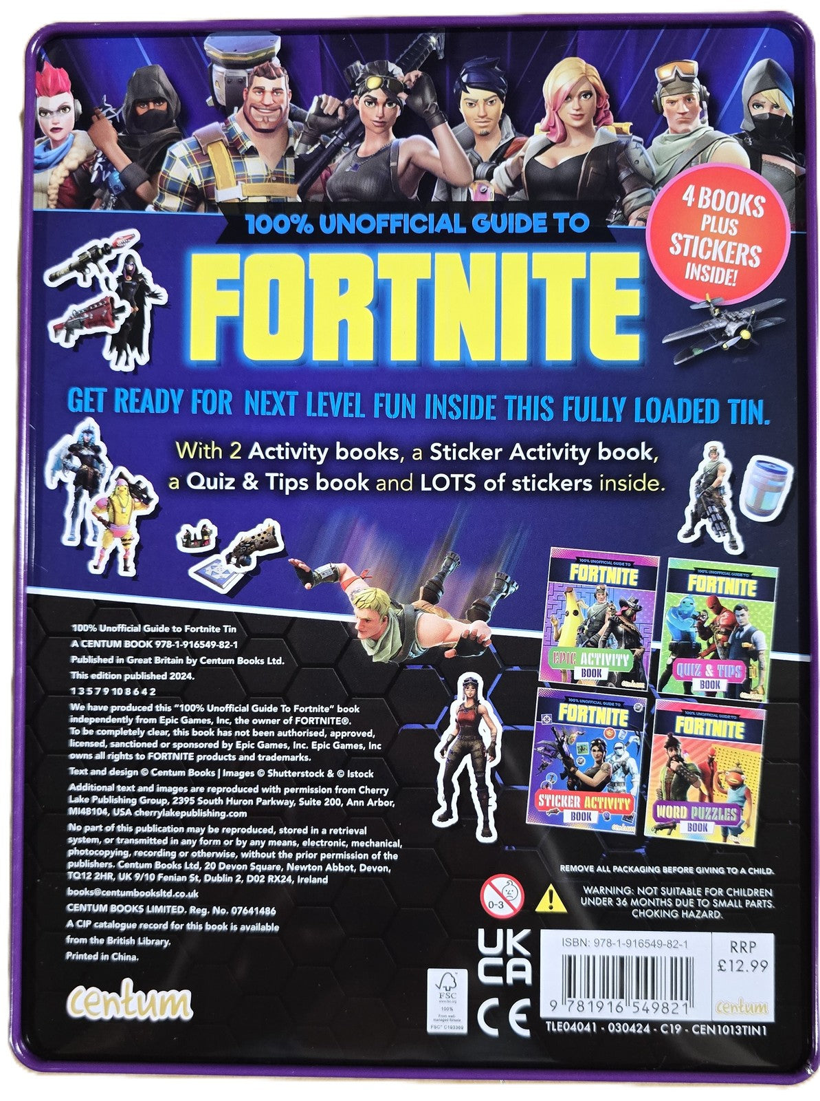 Fortnite Tin of Books with 2 Activity Books, Sticker Book, Quiz Book