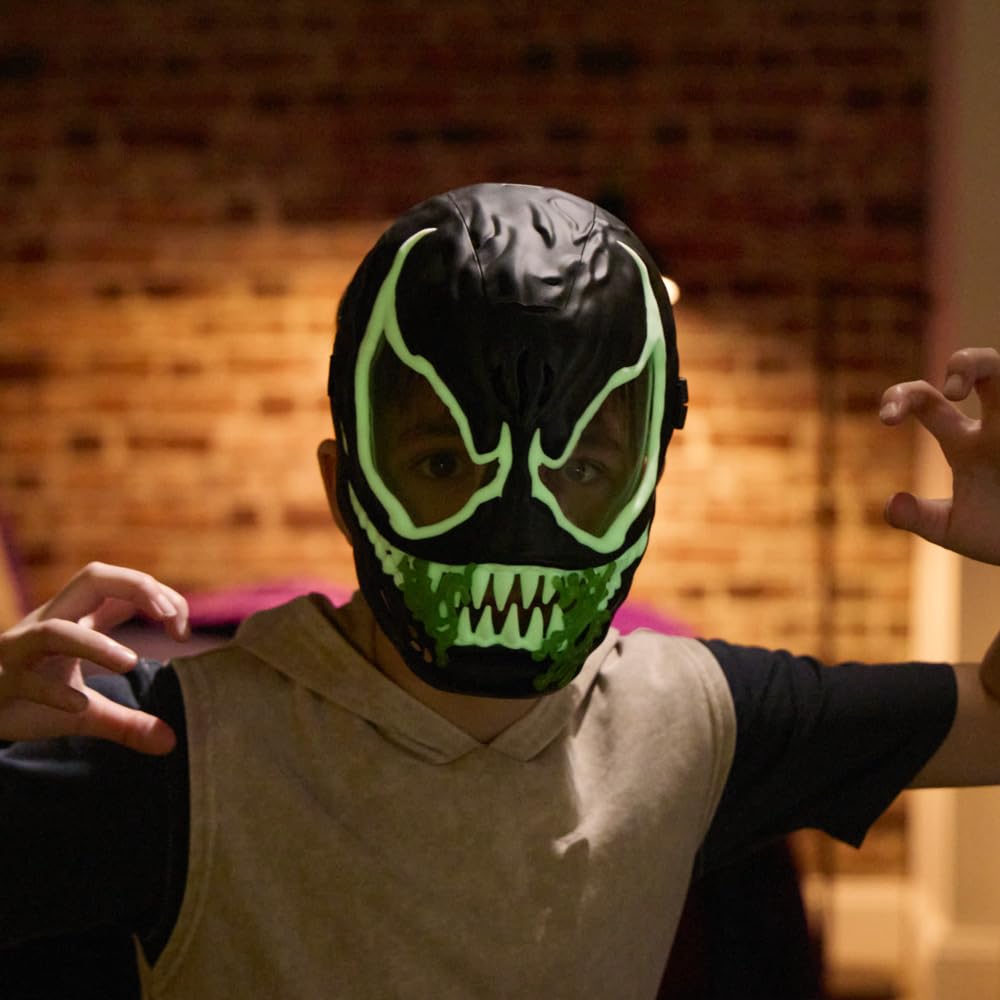 Marvel Spider-Man VenomVersus Venom Glow-in-The-Dark Mask for Role Play, Super Hero Toys for Kids, Ages 5+