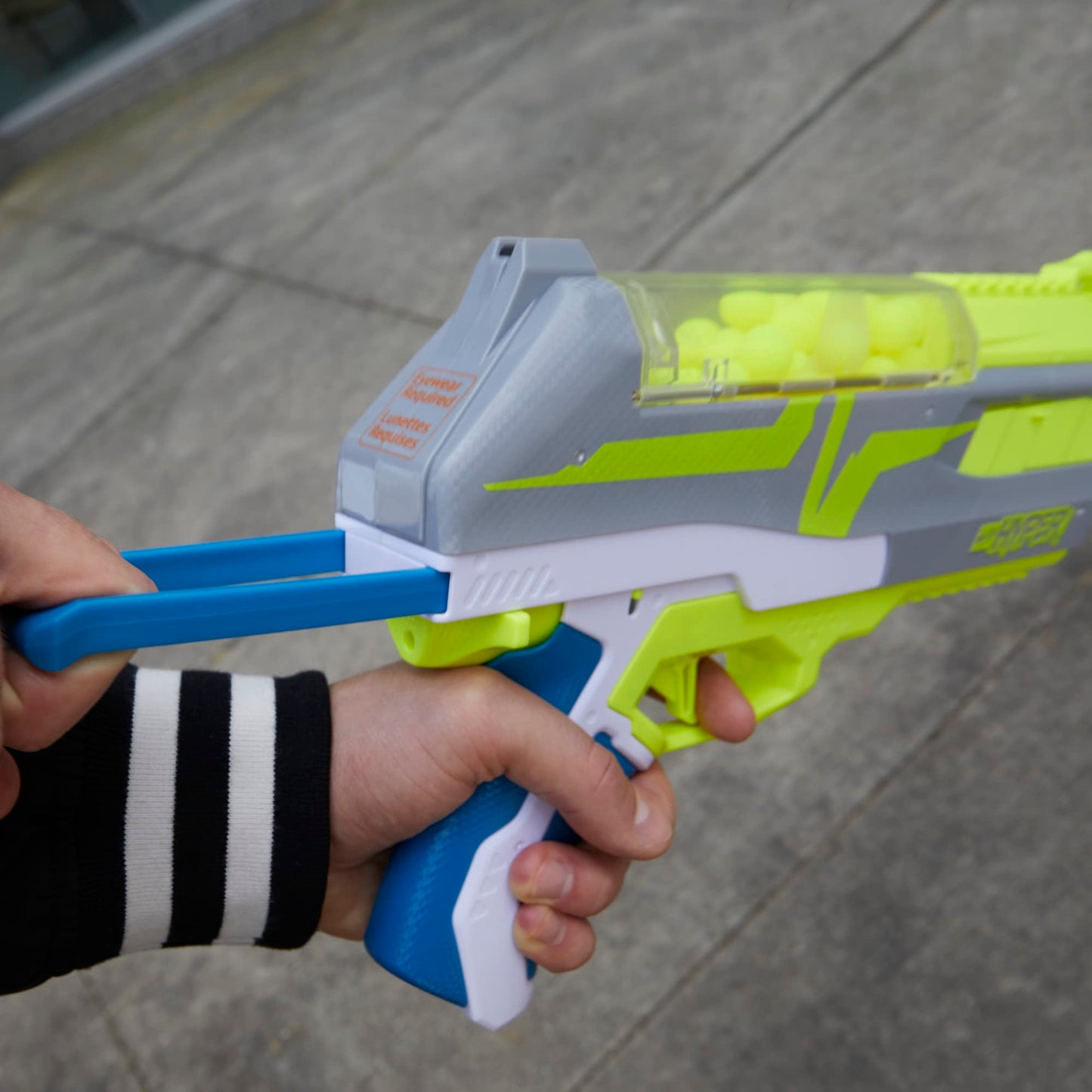 NERF Hyper Impulse-40 Blaster, 30 Nerf Hyper Rounds, Spring-Open Instant Reload Hopper, Up to 110 FPS Velocity, Eyewear Included