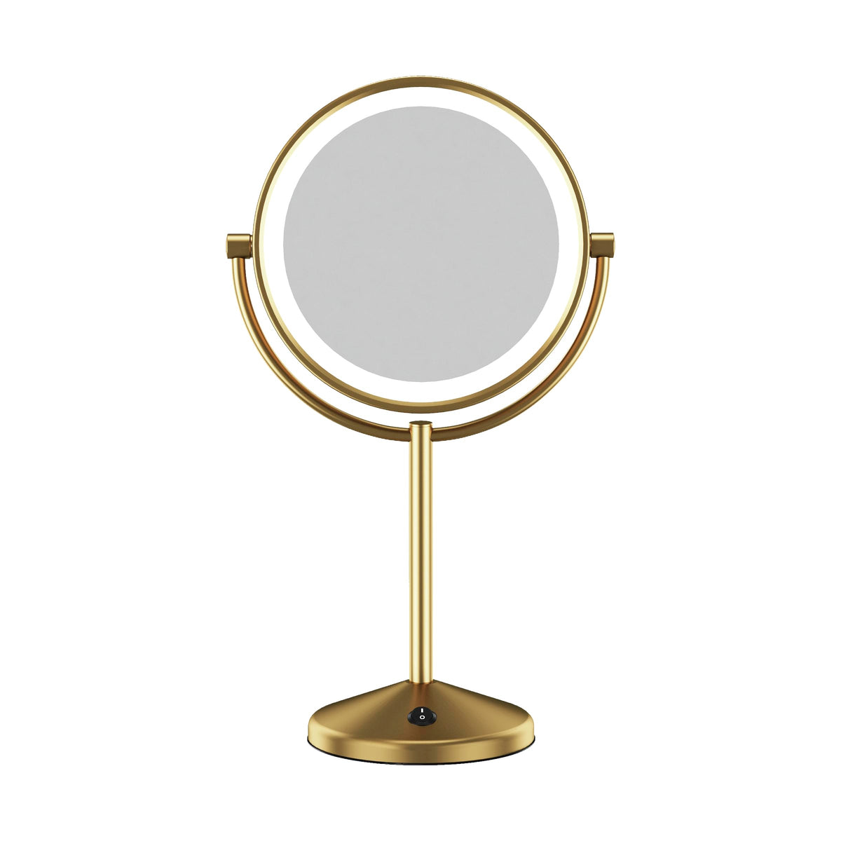 Conair Lighted LED Vanity Mirror 1X/10X Magnifying Brushed Brass