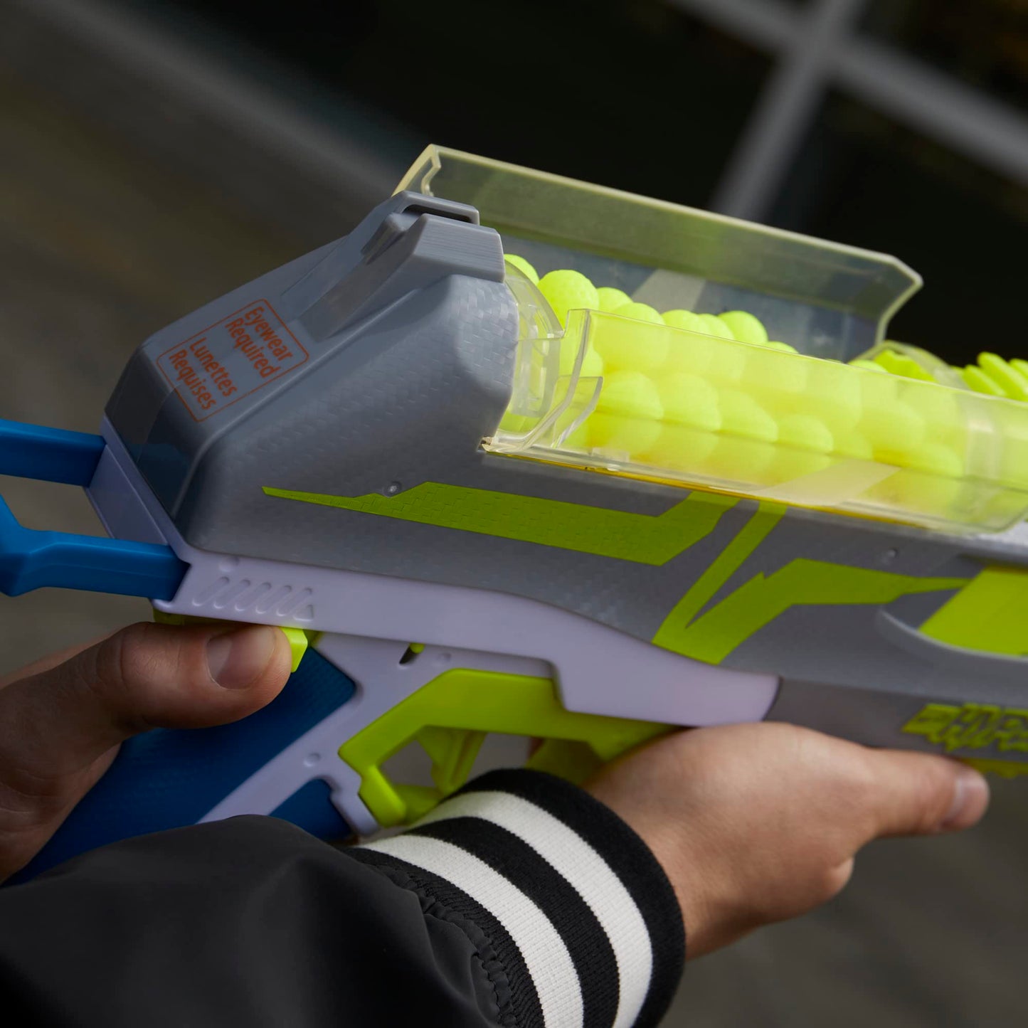 NERF Hyper Impulse-40 Blaster, 30 Nerf Hyper Rounds, Spring-Open Instant Reload Hopper, Up to 110 FPS Velocity, Eyewear Included