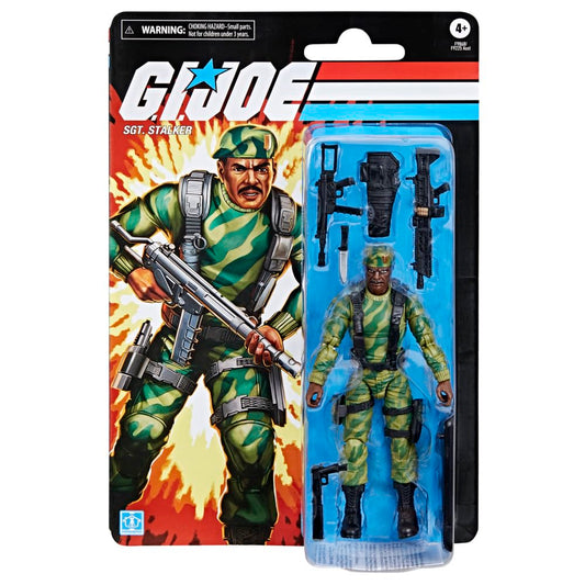 G.I. Joe Classified Series Retro Cardback SGT. Stalker, Collectible 6 Inch Action Figure with 8 Accessories