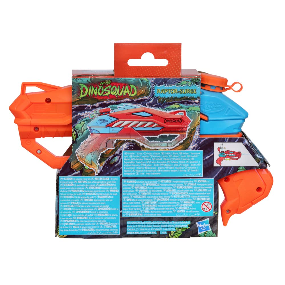 Nerf Super Soaker DinoSquad Raptor-Surge Water Blaster