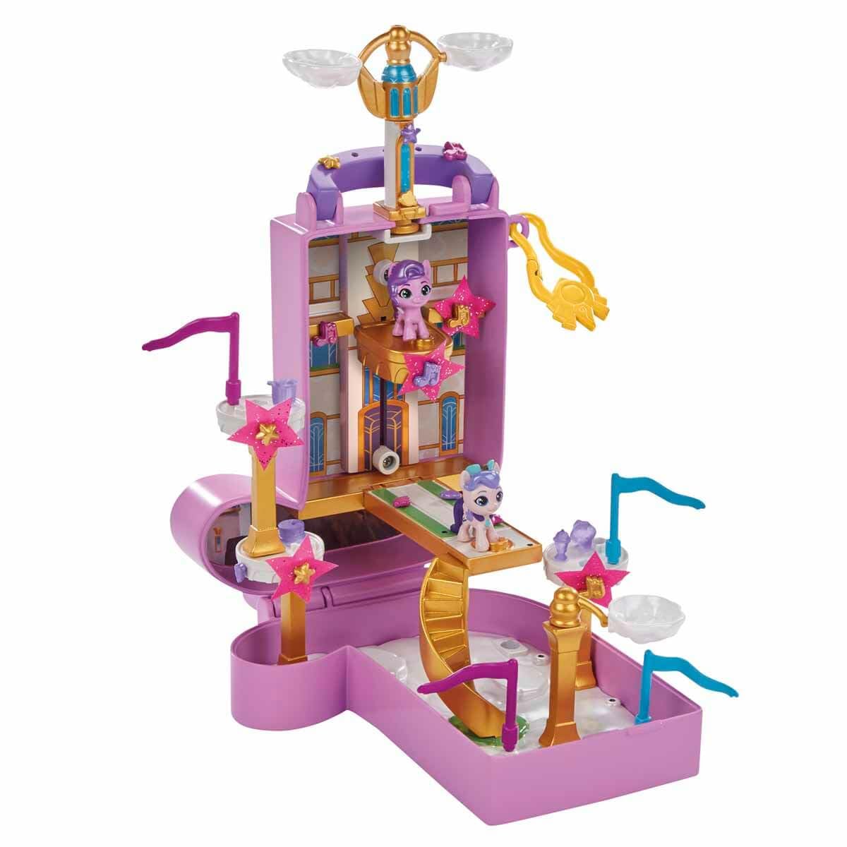 My Little Pony Mini World Magic Compact Creation Zephyr Heights Toy, Buildable Playset with Princess Pipp Petals Pony for Kids Ages 5 and Up