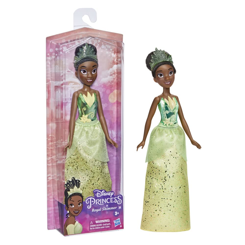 Disney Princess Royal Shimmer Tiana Doll, Fashion Doll with Skirt and Accessories, Toy for Kids Ages 3 and Up