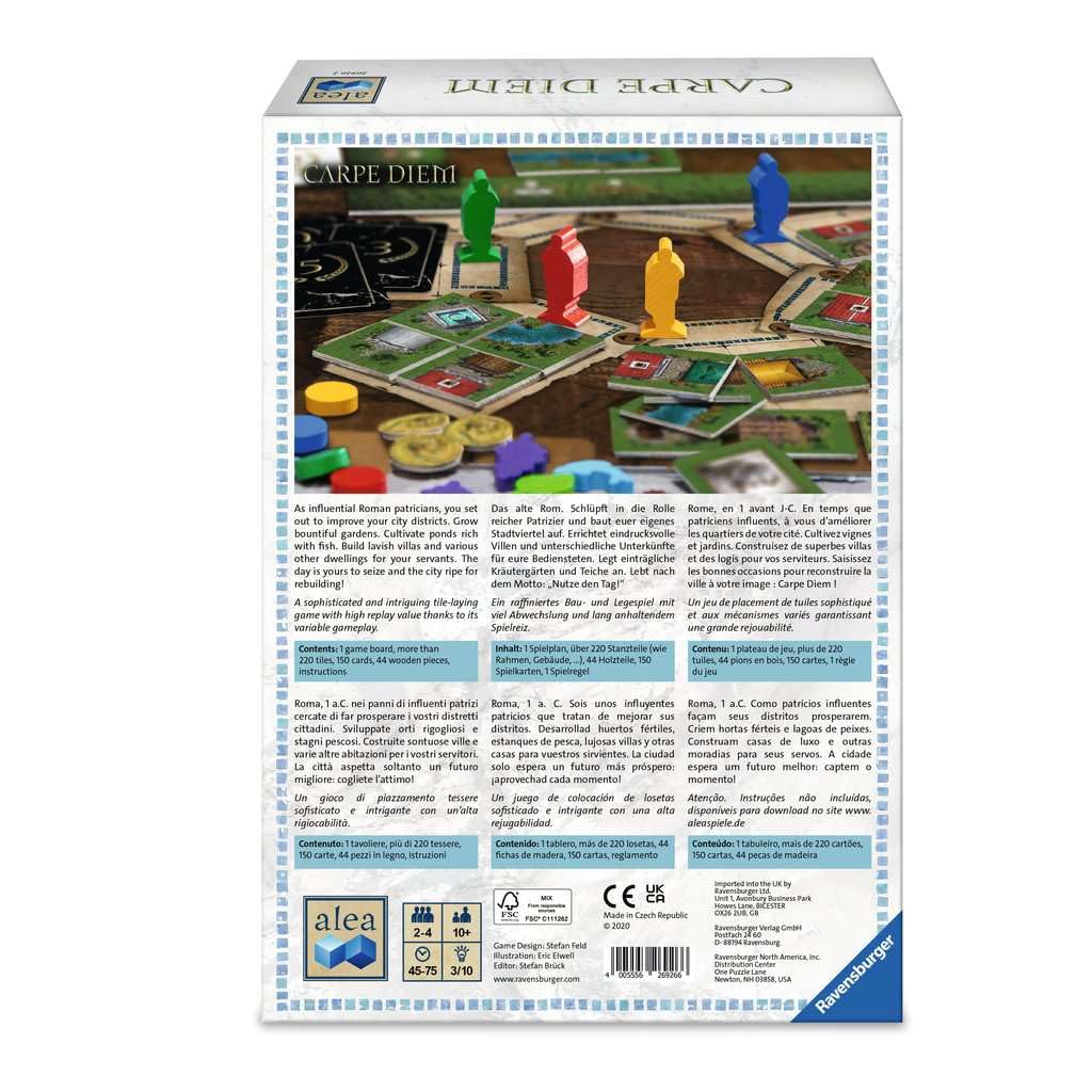 Ravensburger Carpe Diem Strategy Board Game - Engaging Mind Teaser for Ages 10 & Up | Alea 2021 Edition | Educational and Fun | Quality Craftsmanship | Legacy Brand (26926)