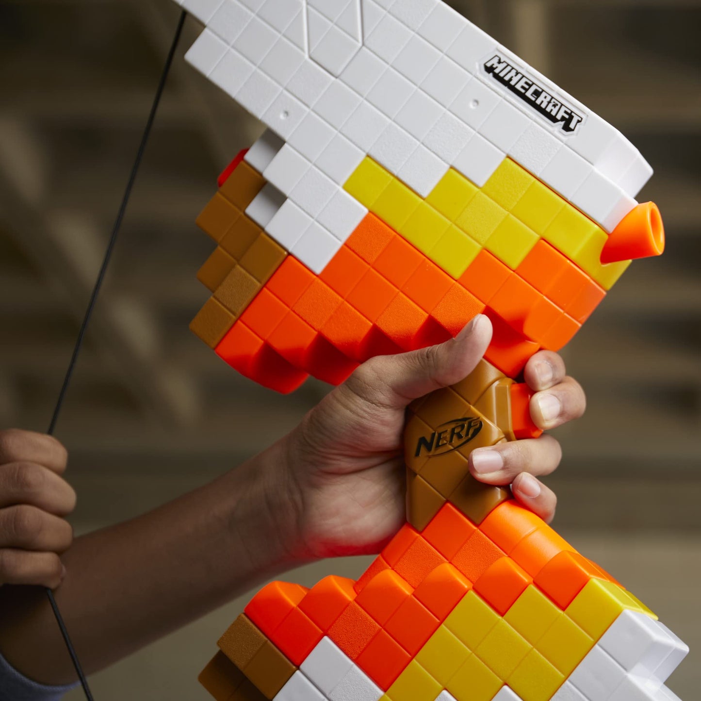 Nerf Minecraft Sabrewing Motorized Blaster Bow, 8 Elite Darts, 8-Dart Clip, Electric Full Auto Toy Foam Blasters