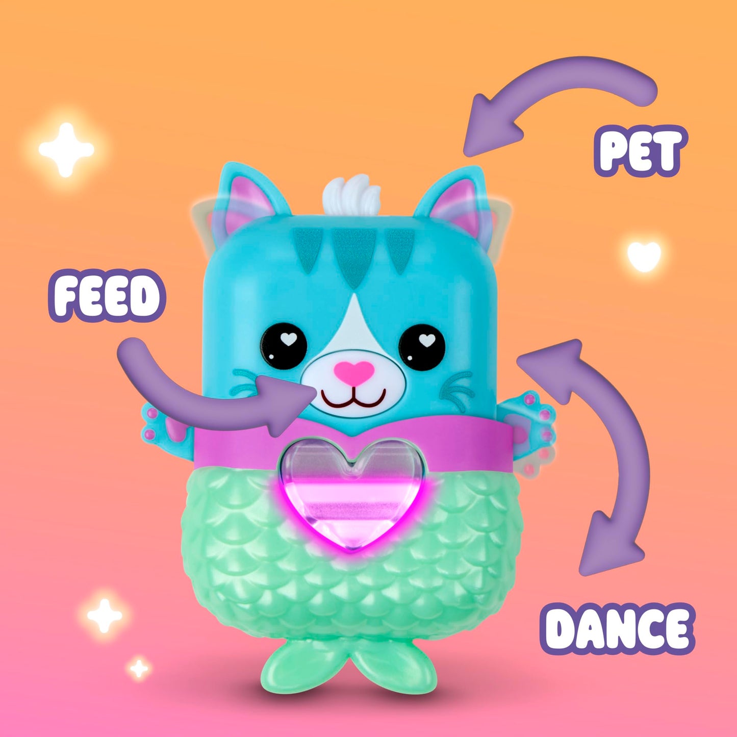 Nano-MALS Pawtricia The Blue Kitty, Electronic Pet Cat, 70+ Responses, Easter Basket Stuffers, Interactive Fidget Toy