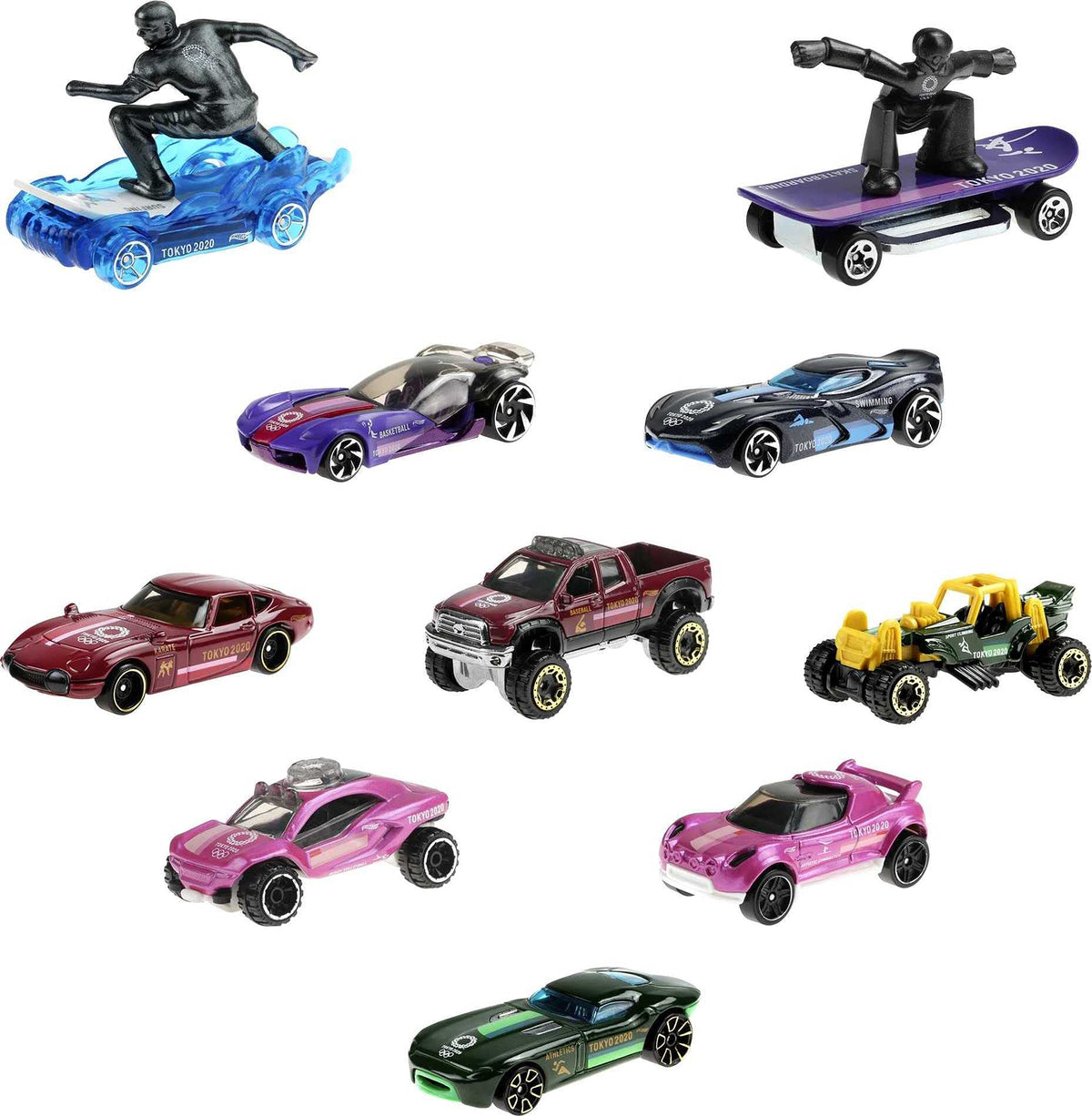 Hot Wheels Tokyo 2020 Olympics 10 Castings in 1 Pack 1:64 Scale Cars