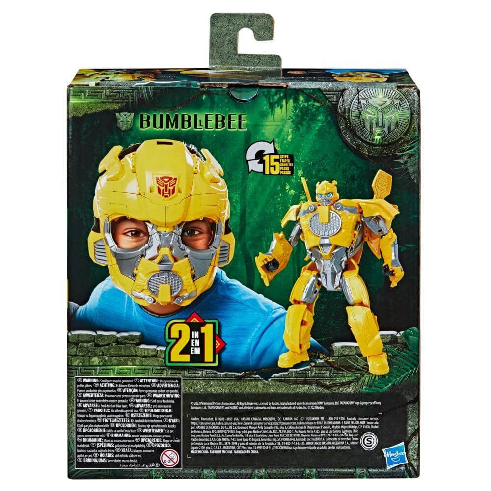 Transformers Toys Rise of The Beasts Movie Bumblebee 2-in-1 Converting Roleplay Mask, 9-inch