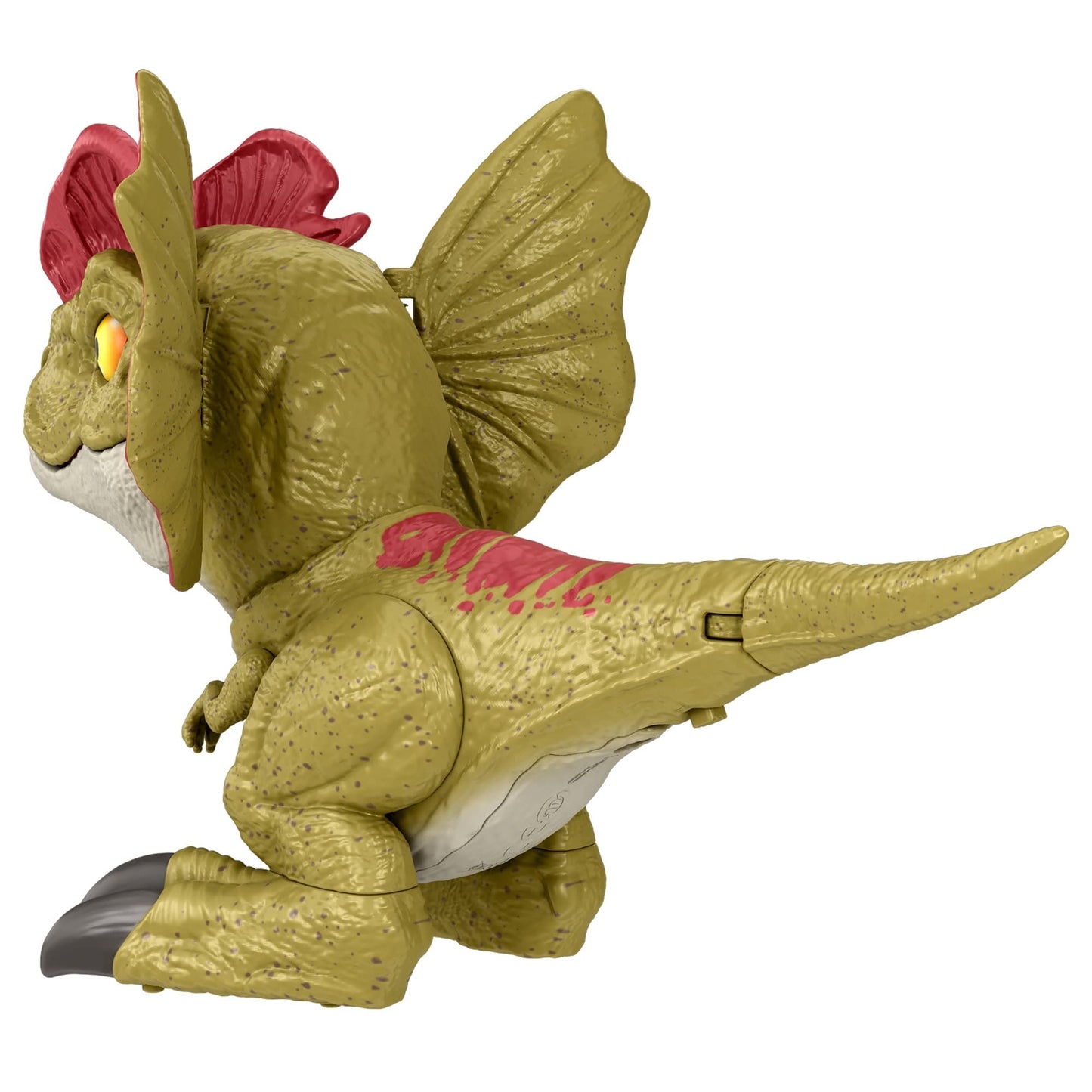 Mattel Jurassic World Dominion Uncaged Dinosaur Toy with Chomp Motion & Roar Sound, Rowdy Roars Dilophosaurus Dino Action Figure