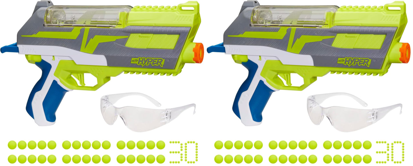 NERF Hyper Impulse-40 Blaster, 30 Nerf Hyper Rounds, Spring-Open Instant Reload Hopper, Up to 110 FPS Velocity, Eyewear Included