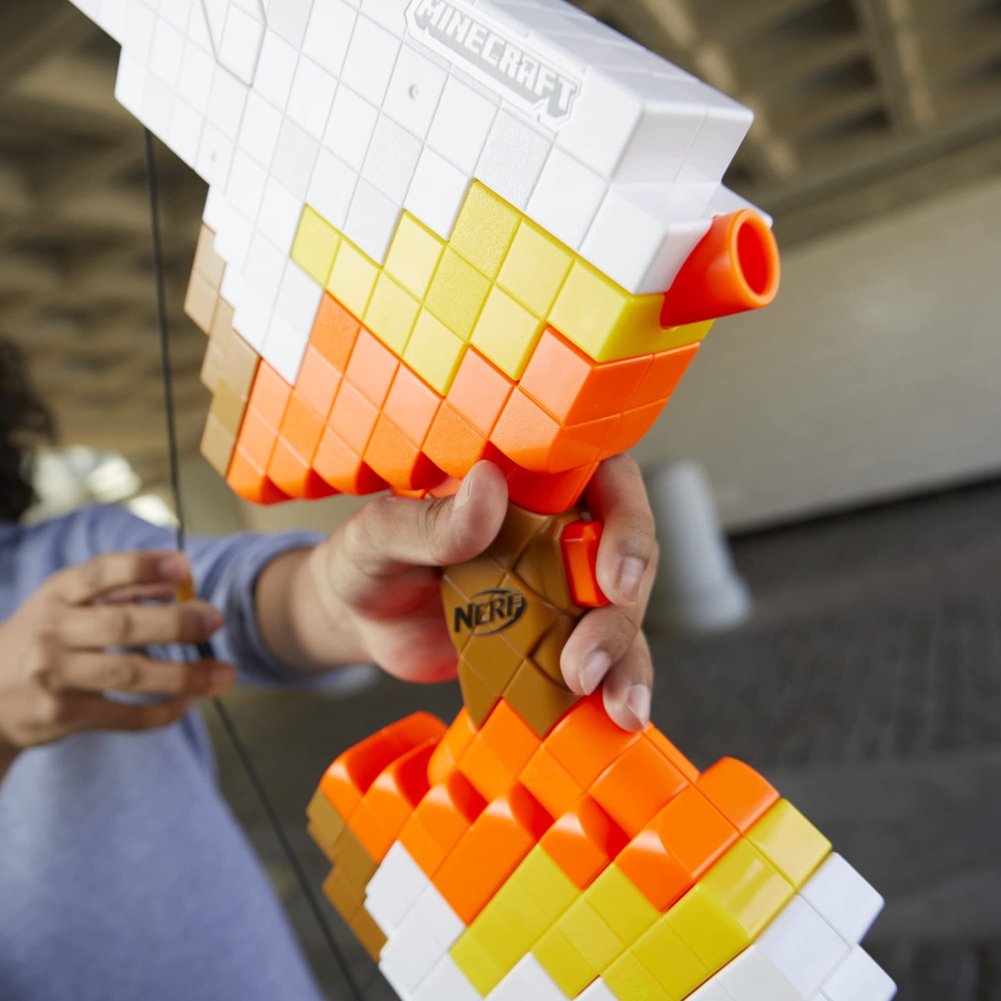 Nerf Minecraft Sabrewing Motorized Blaster Bow, 8 Elite Darts, 8-Dart Clip, Electric Full Auto Toy Foam Blasters