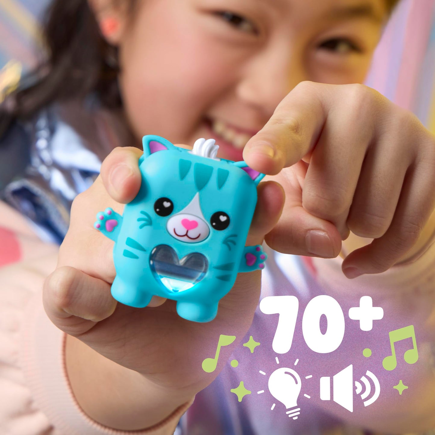 Nano-MALS Pawtricia The Blue Kitty, Electronic Pet Cat, 70+ Responses, Easter Basket Stuffers, Interactive Fidget Toy