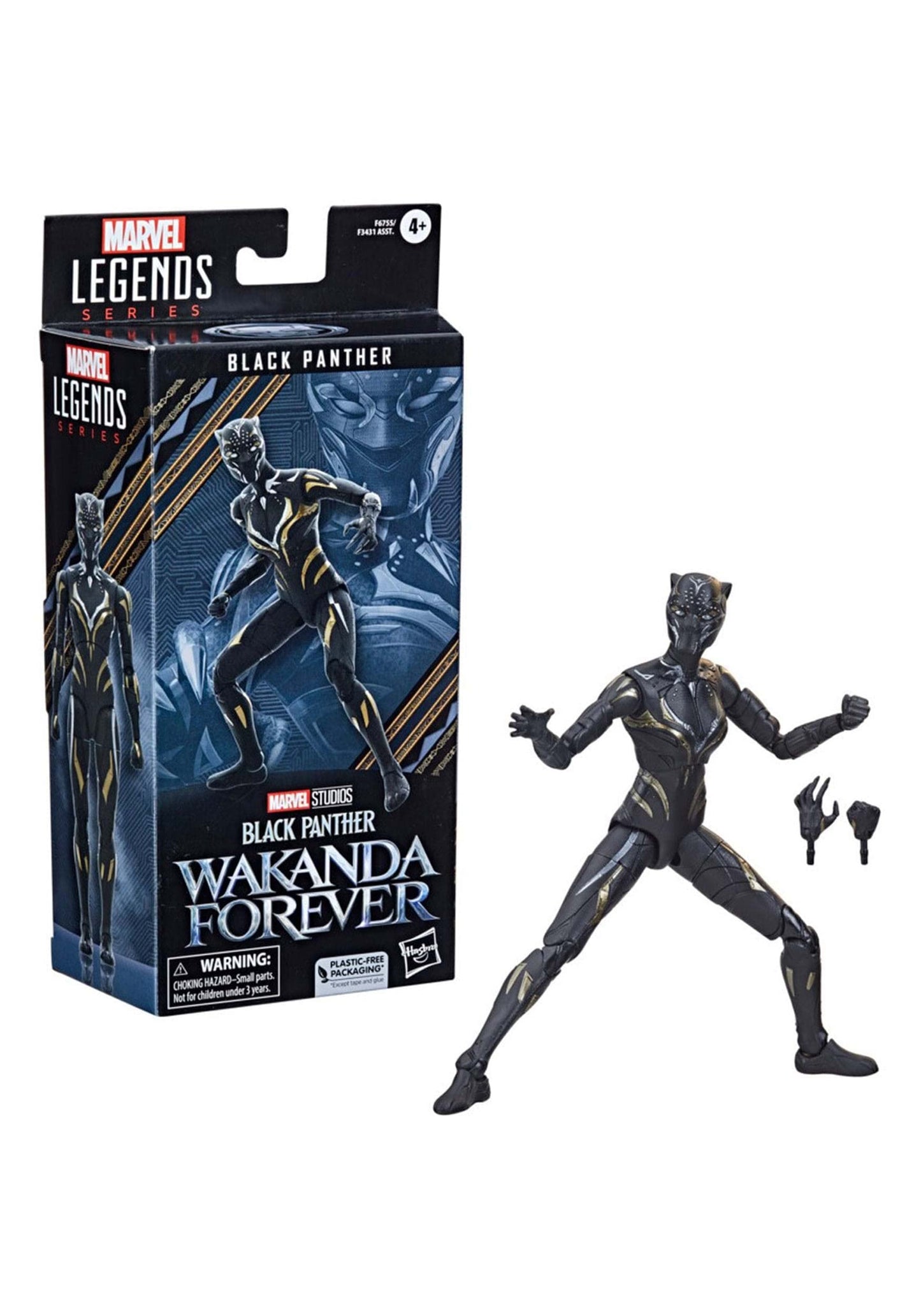 Marvel Legends Series Black Panther Wakanda Forever 6-Inch MCU Action Figure Toy, 2 Accessories