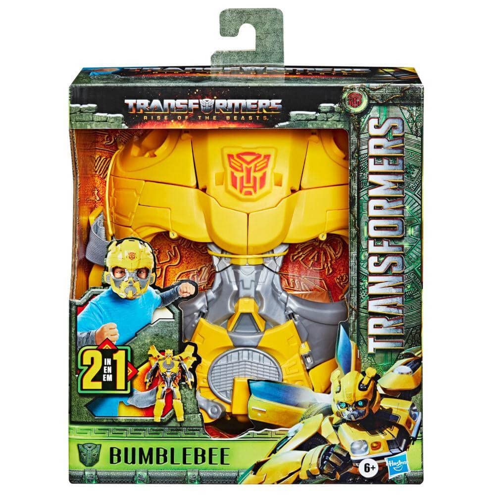 Transformers Toys Rise of The Beasts Movie Bumblebee 2-in-1 Converting Roleplay Mask, 9-inch