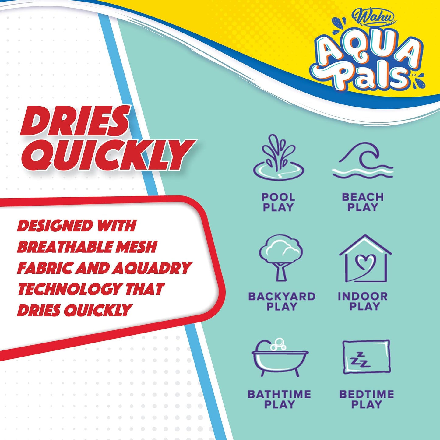 Wahu Aqua Pals Disney Classic Elsa Plush Water Toy for Kids Ages 2+, Fast-Drying Waterproof Plush Doll Toy for Pool and Bathtub, Medium, Blue/White, 16"