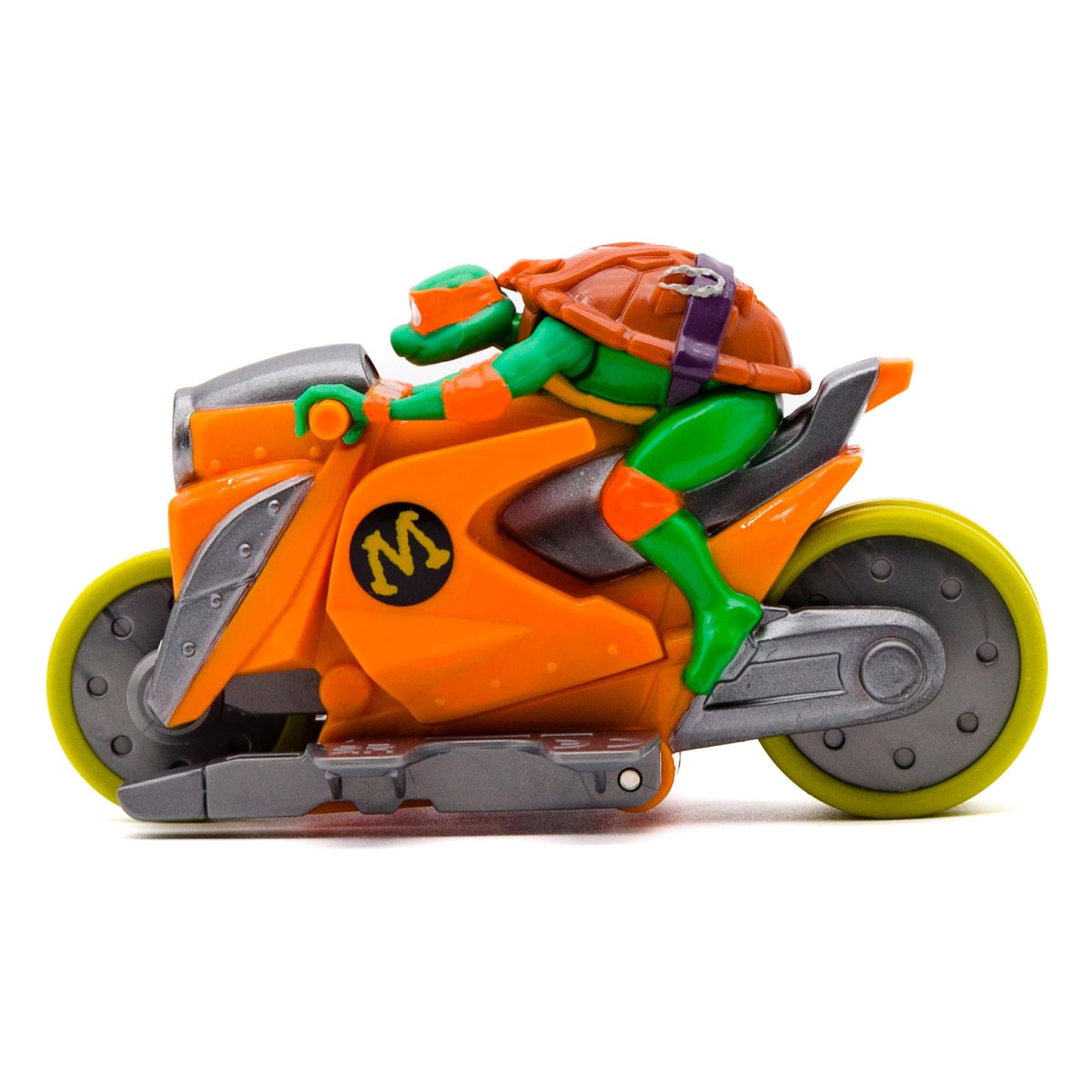 Teenage Mutant Ninja Turtles Backflip Riders 4-Pack, TMNT Rev-Up Motorcycle Toy Vehicles with Backflip Stunt Action, Rubber Tires, Mutant Mayhem Toy Set for Kids Ages 5+