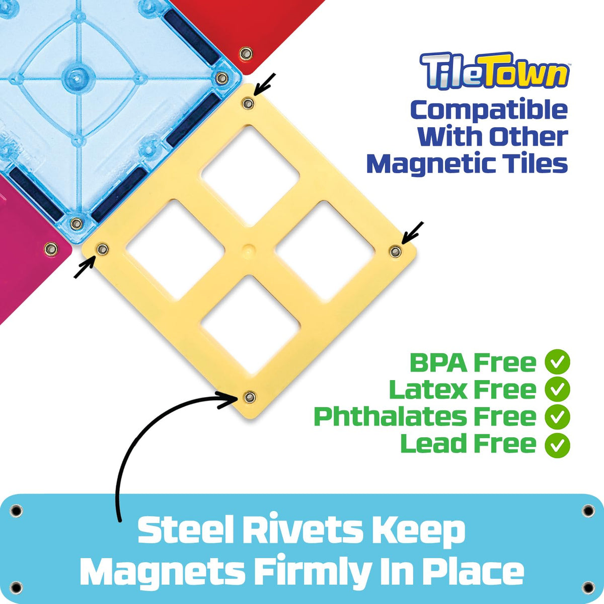 Tile Town Bluey Heeler Family Home Magnetic Tile Set 52 Pieces