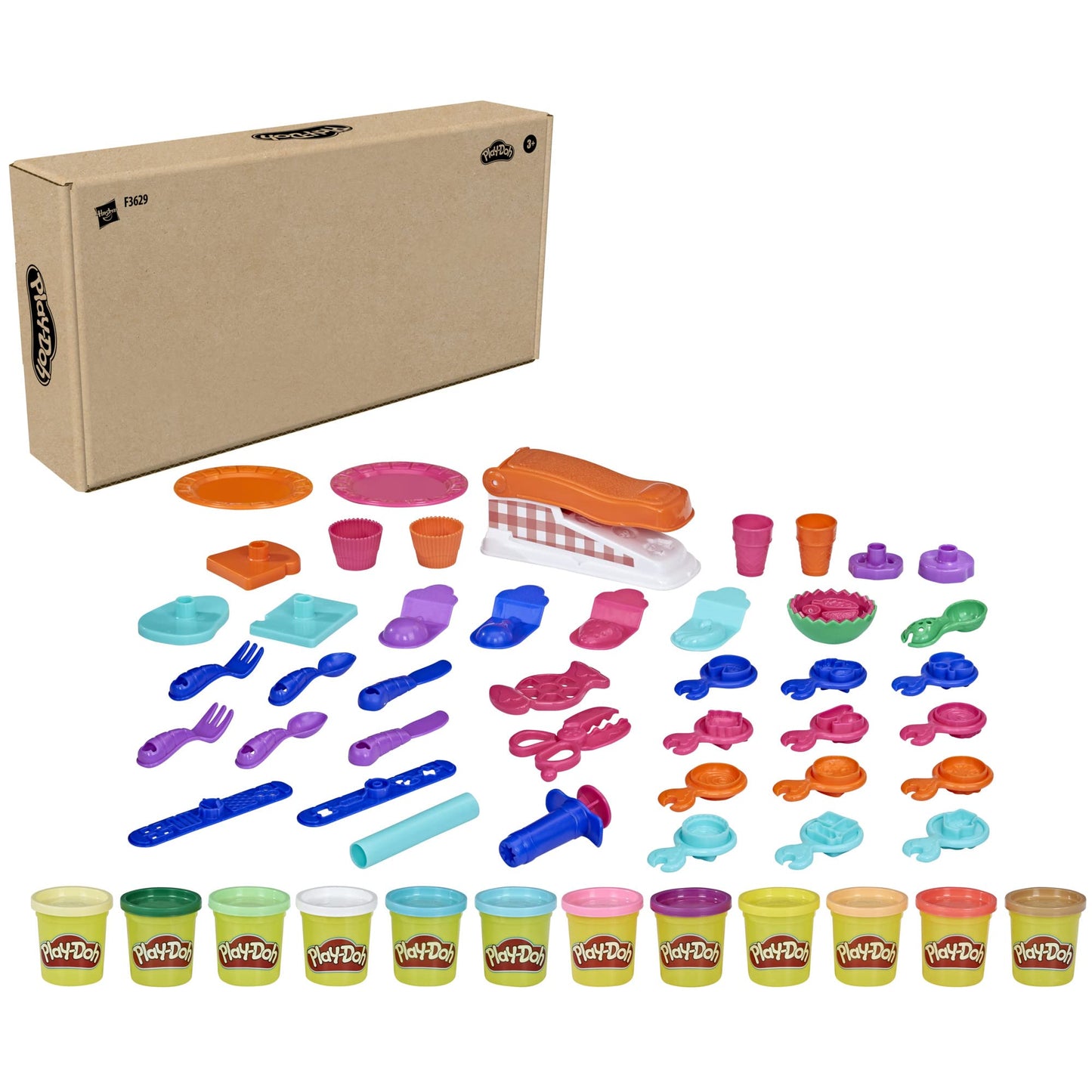 Play-Doh Kitchen Creations Fun Factory Playset, Arts and Crafts Toy for Kids 3 Years and Up with 12 Cans and 42 Tools (Amazon Exclusive)