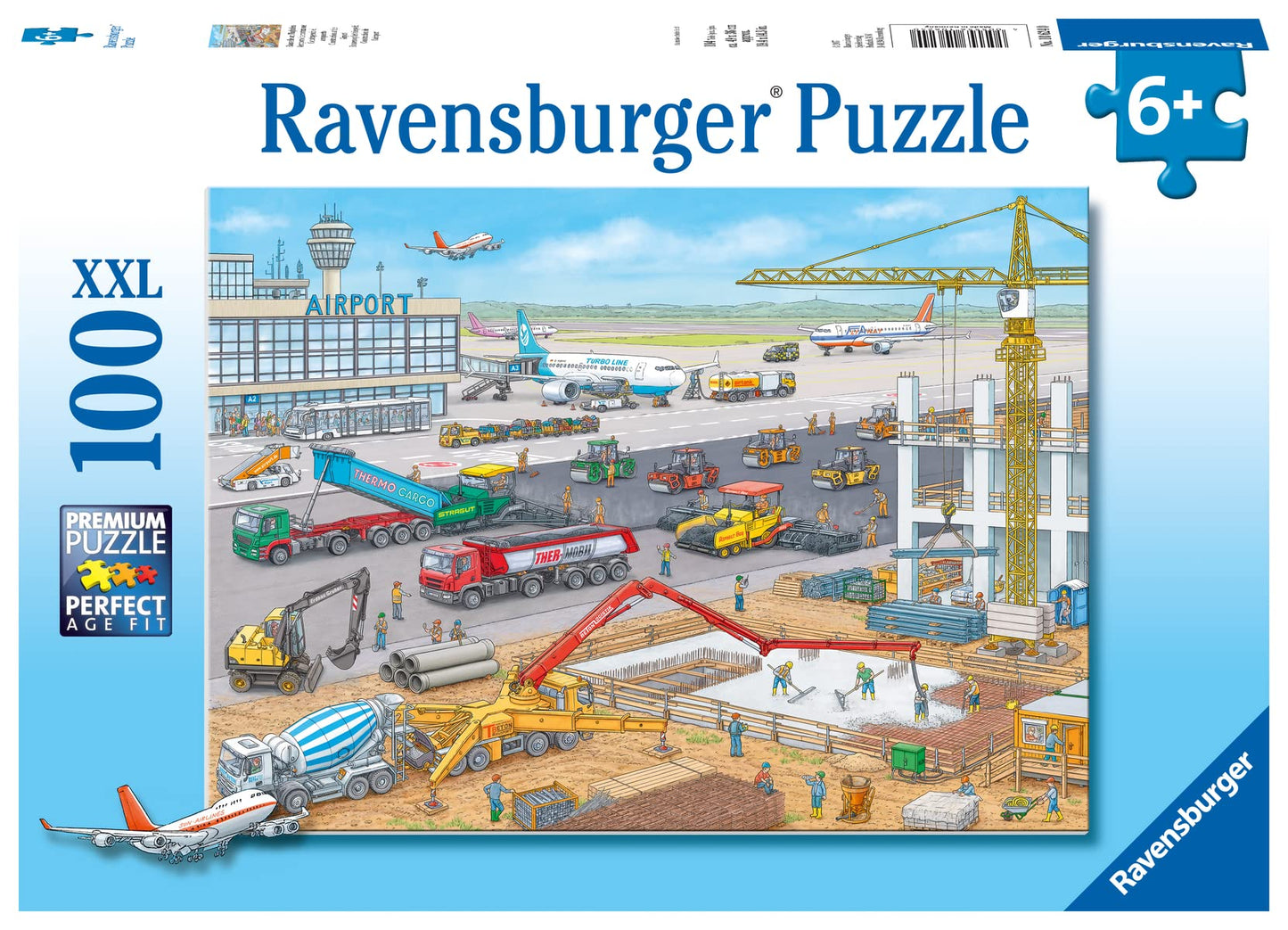 Ravensburger Construction at The Airport Jigsaw Puzzles - Enhanced Kid's Cognitive Development | Unique Puzzle Pieces for Holidays and Birthdays