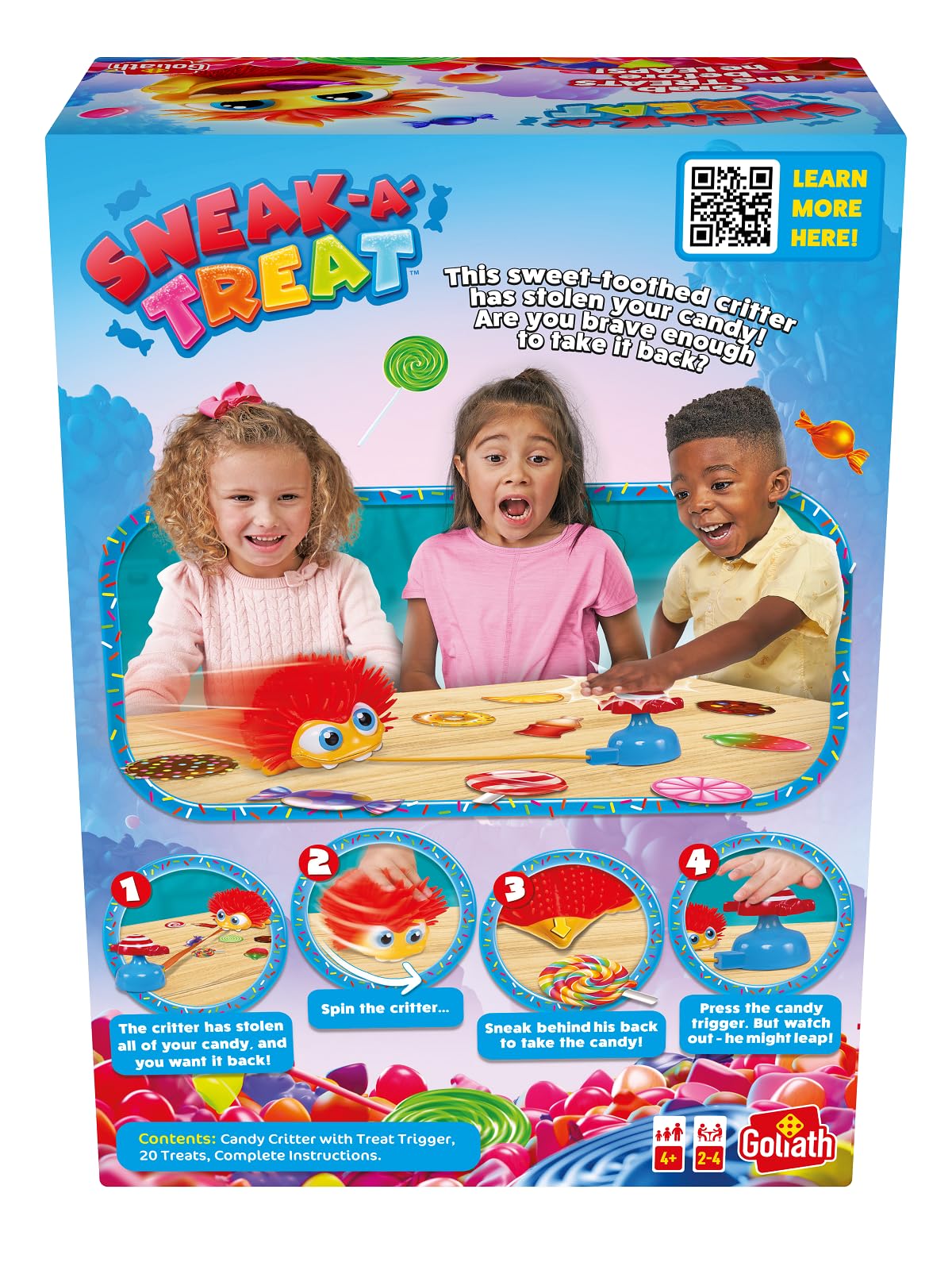 Goliath Sneak-A-Treat Game - Grab The Treats Before The Candy Critter Leaps! - Preschool Game, Ages 4 and Up, 2-4 Players