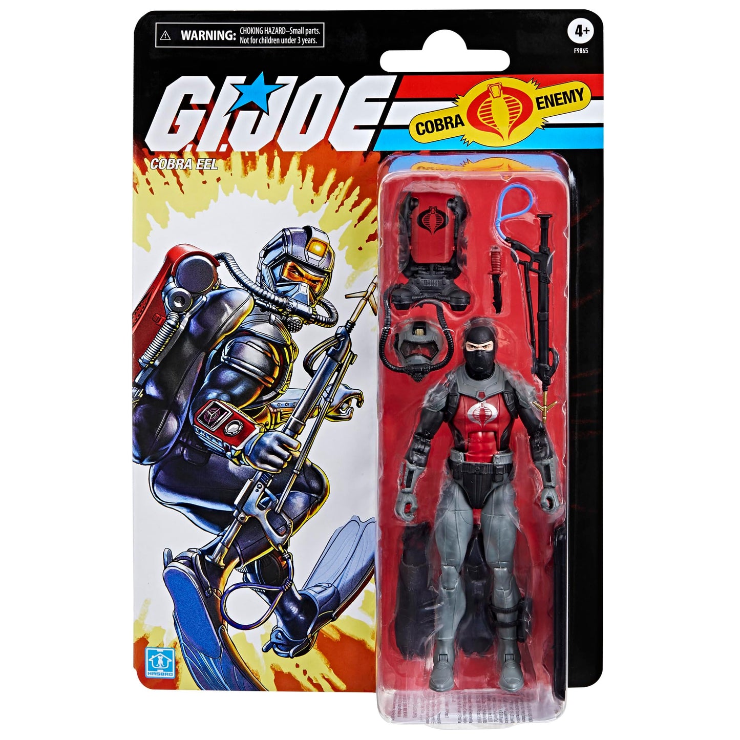 G.I. Joe Classified Series Retro Cardback Cobra EEL, Collectible 6-Inch Action Figure with 7 Accessories