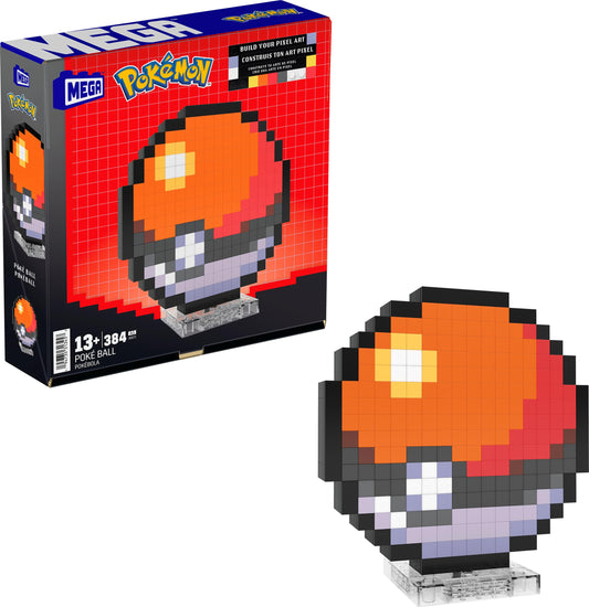 MEGA Pokémon Action Figure Poke Ball with 381 Pieces, 6 Inches Tall