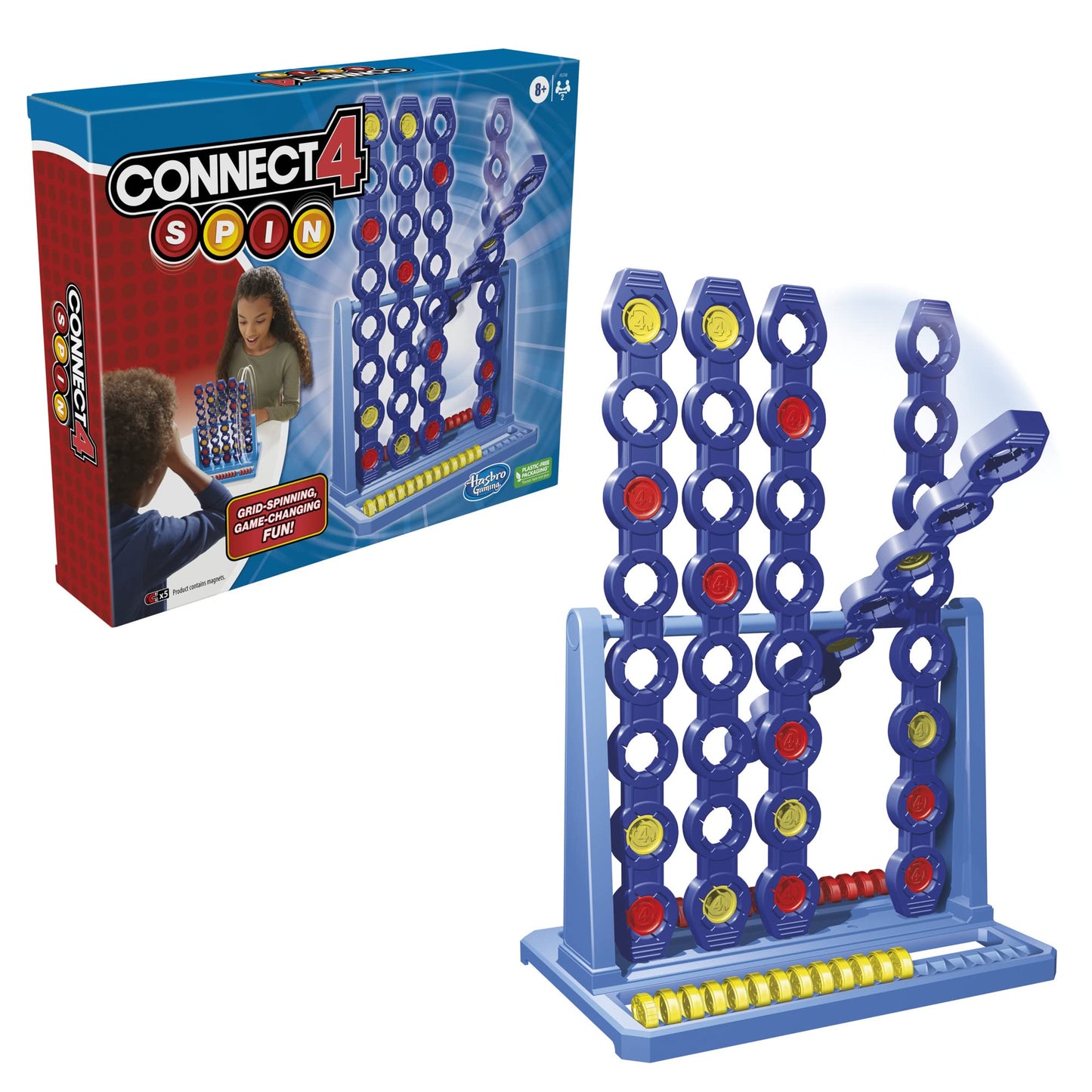 Hasbro Gaming Connect 4 Spin Game, Features Spinning Connect 4 Grid, 2 Player Board Games for Family and Kids