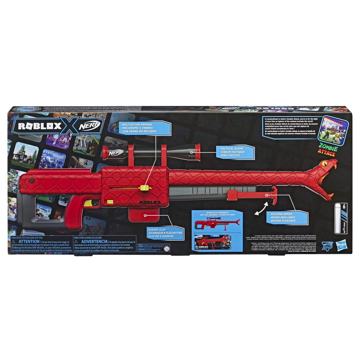 Nerf Roblox Zombie Attack Viper Strike Blaster with Scope (Exclusive)