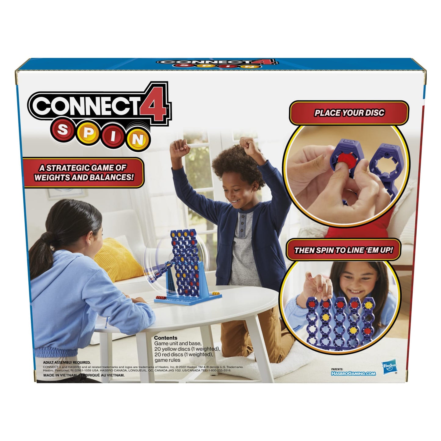 Hasbro Gaming Connect 4 Spin Game, Features Spinning Connect 4 Grid, 2 Player Board Games for Family and Kids