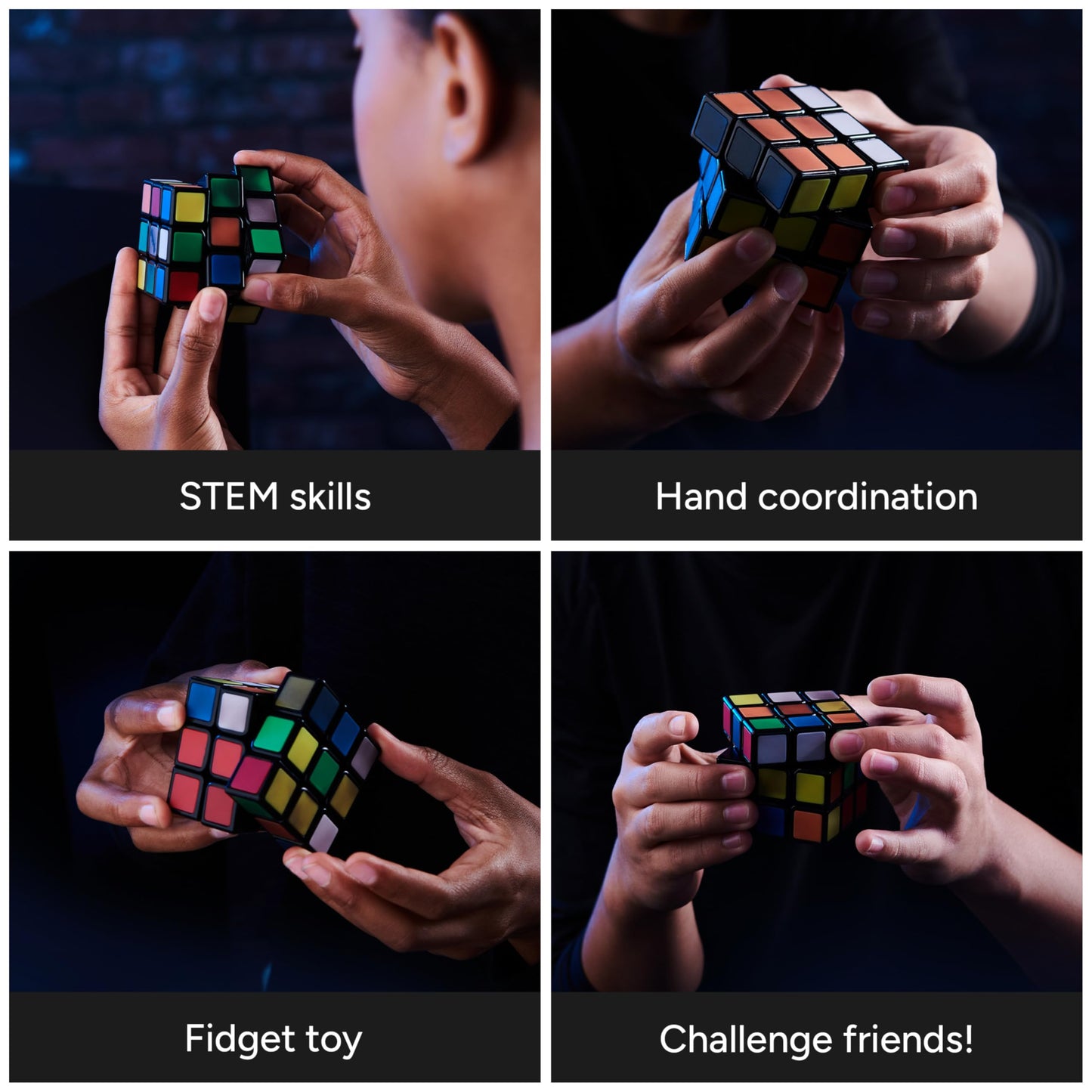 Rubik’s Cube, Phantom, 3x3 Cube Advanced Color-Changing Problem-Solving Brain Teaser, Classic Color-Matching Puzzle, Fidget Toy, Sensory Puzzle, for Adults, Teens, Kids Ages 8 & Up