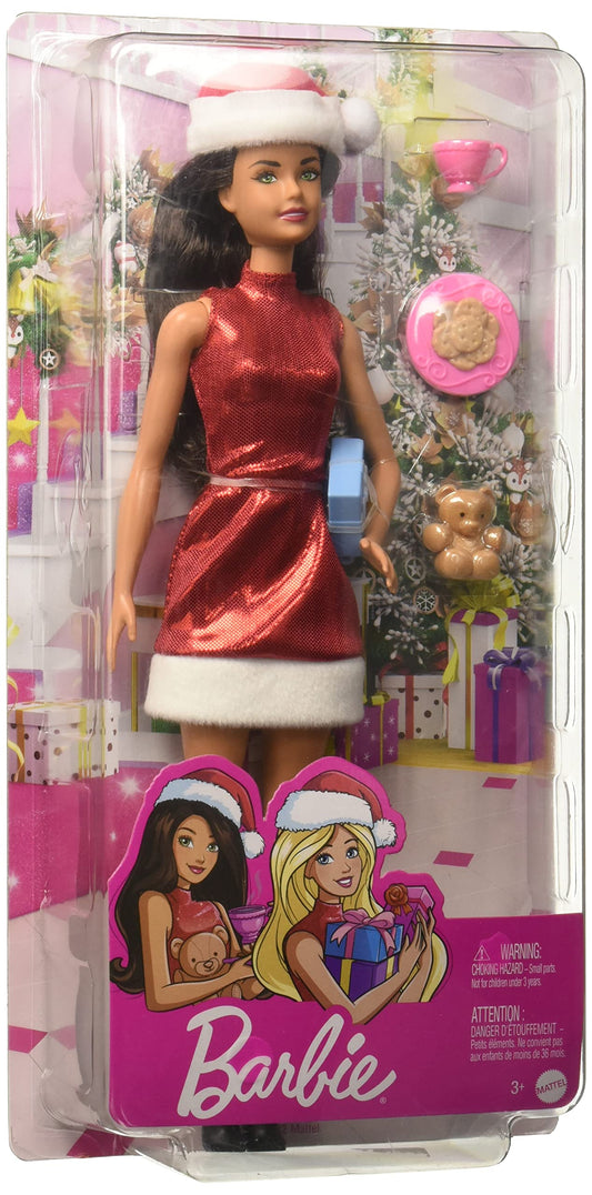 Barbie Santa Doll with Brunette Hair