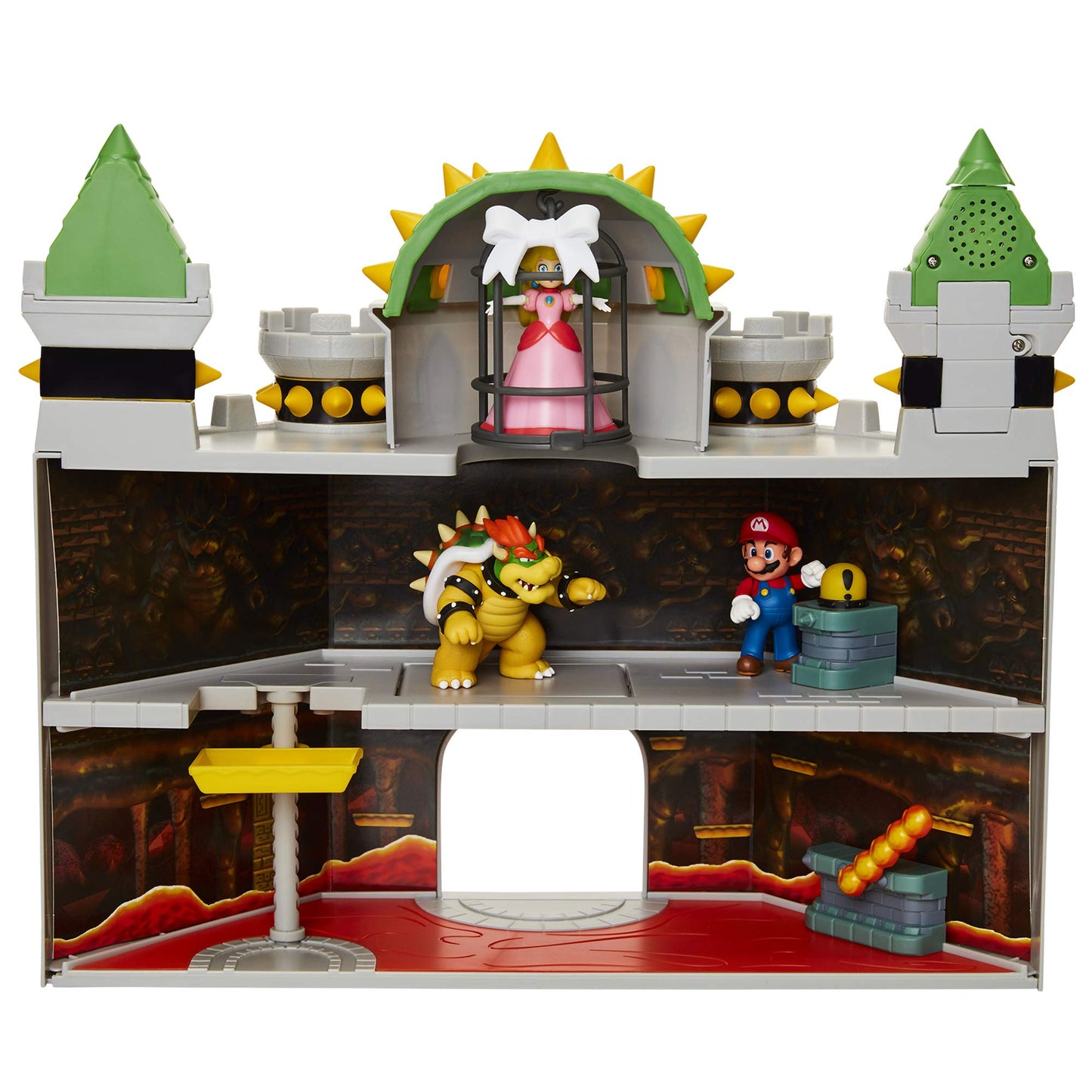 Super Mario Nintendo Deluxe Bowser's Castle Playset with 2.5" Exclusive Articulated Bowser Action Figure, Interactive Play Set with Authentic in-Game Sounds