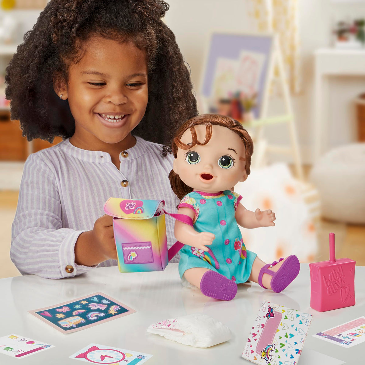 Baby Alive Time for School Baby Doll Set - 12", Brown Hair (Exclusive)