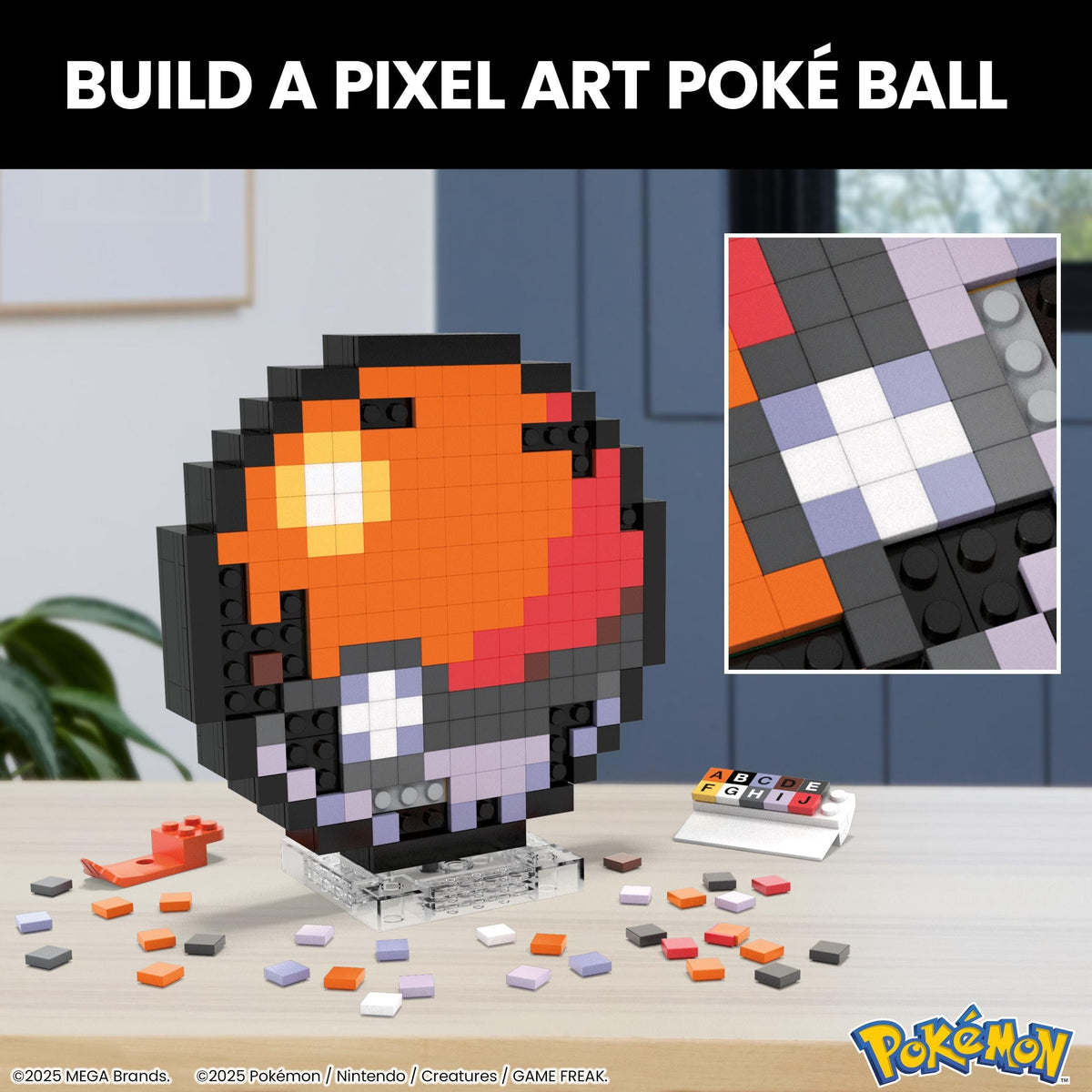 MEGA Pokémon Action Figure Poke Ball with 381 Pieces, 6 Inches Tall