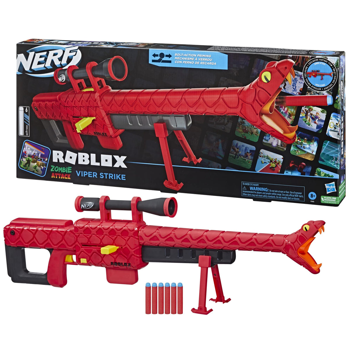 Nerf Roblox Zombie Attack Viper Strike Blaster with Scope (Exclusive)