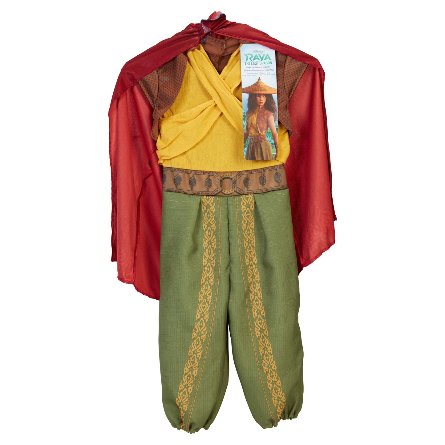Disney's Raya and the Last Dragon Disney Raya and The Last Dragon Warrior Costume Outfit with Cape for Girls Size 4-6X [Amazon Exclusive] Brown
